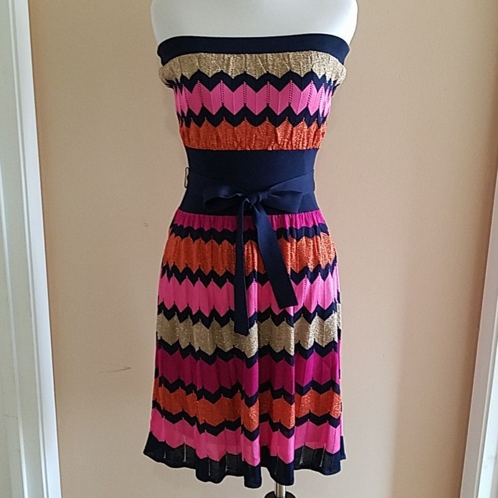 Laundry by Shelli Segal Chevron colorful dress